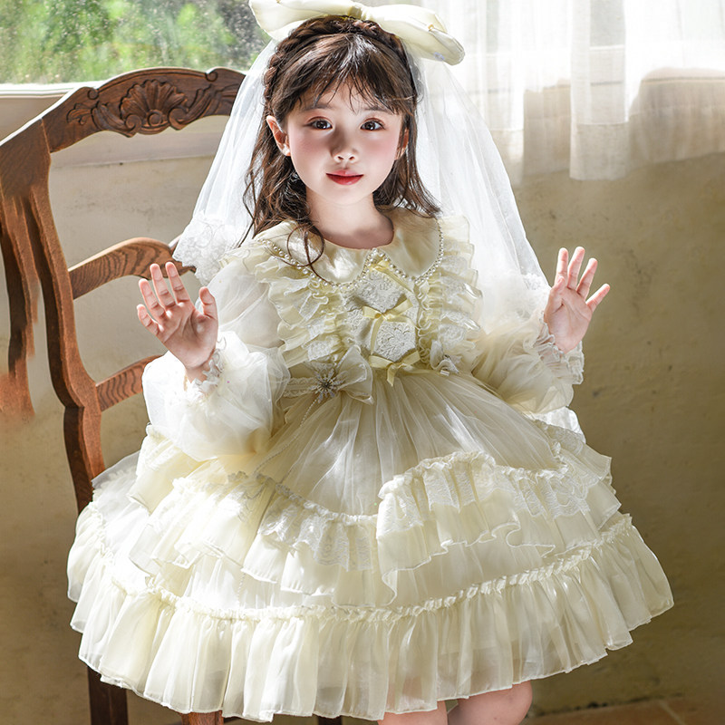 女童春秋蓬蓬公主裙 2025新品韩版儿童洋气长袖生日礼服连衣裙子,淘宝优惠券,粉丝福利购,淘宝优惠卷