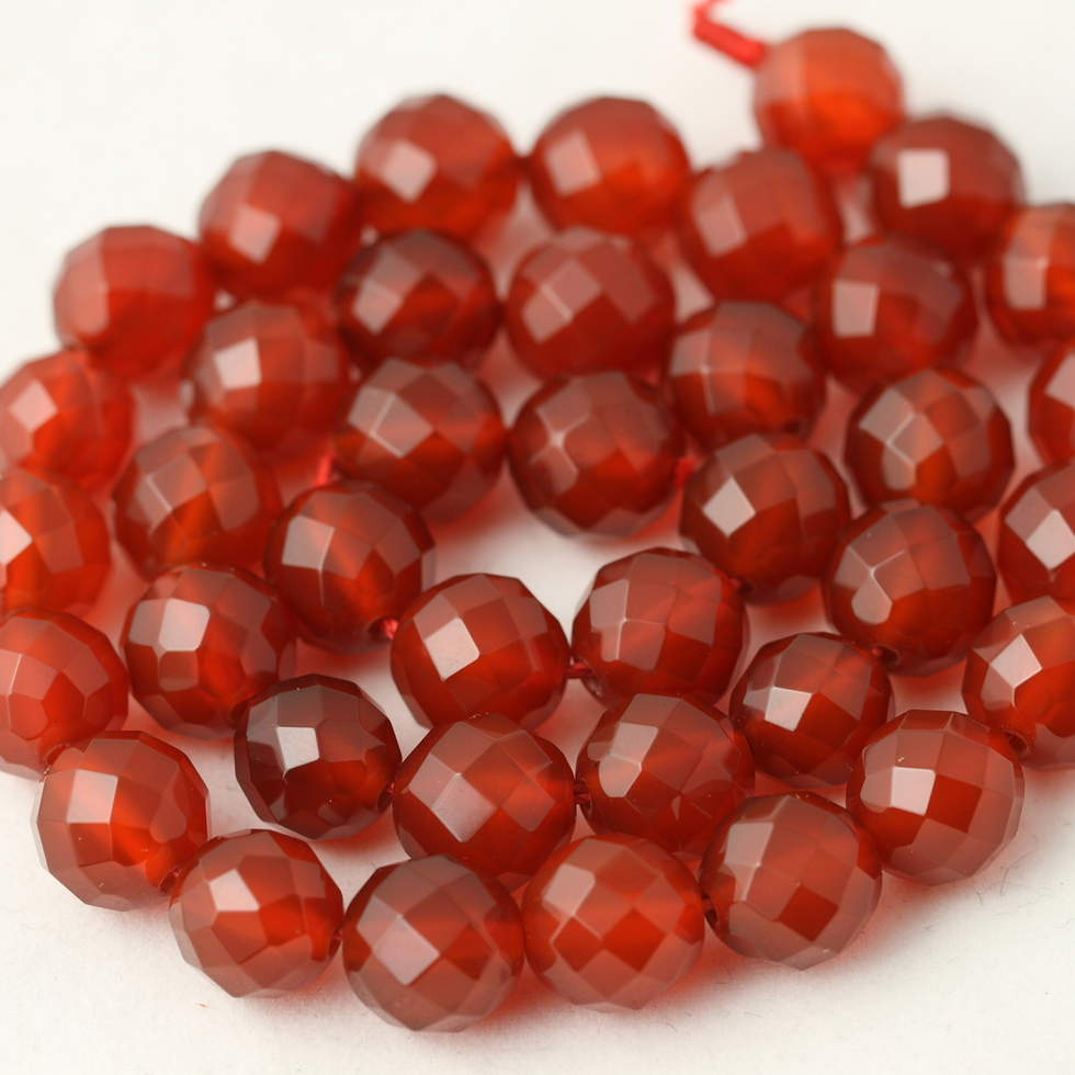 64切面 4-10mm天然红玛瑙散珠子饰品配件diy手工串珠手链项链材料 - 图0