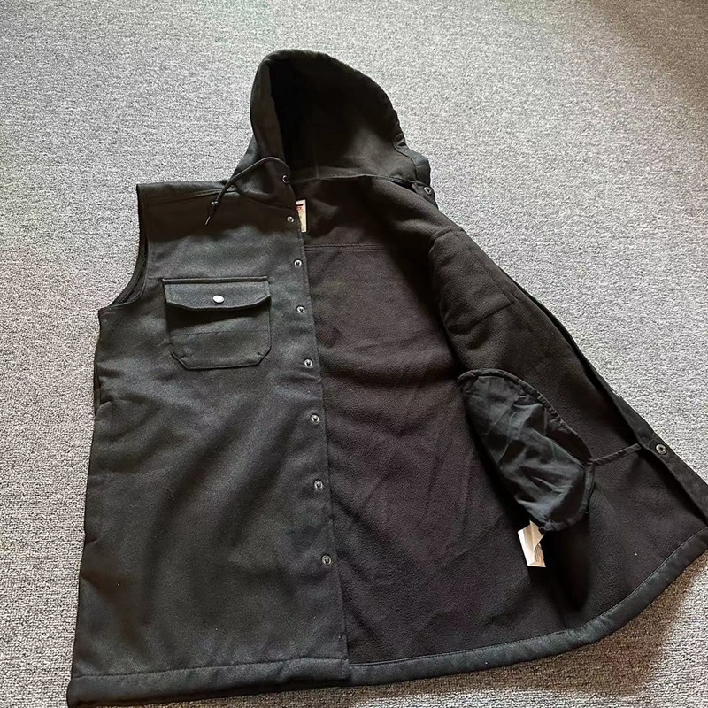 瑕疵外贸，男士秋冬一体绒连帽多兜工装马甲 坎肩马夹中长款外套,淘宝优惠券,粉丝福利购,淘宝优惠卷