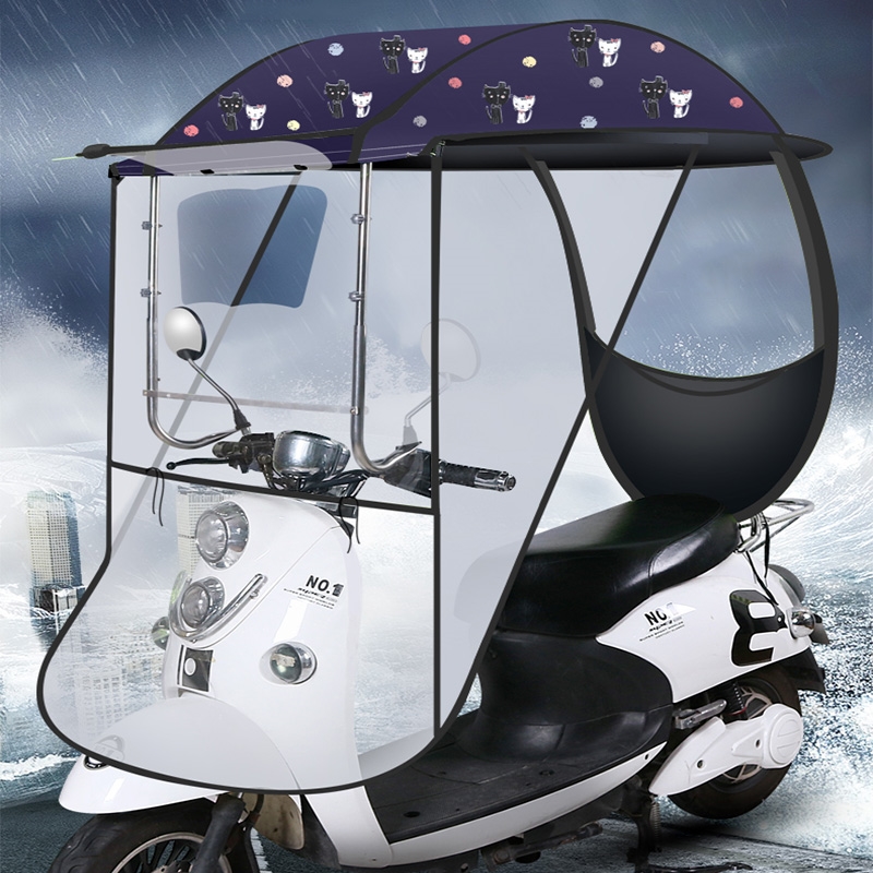电瓶车挡雨棚遮雨棚雨伞不漏水踏板摩托车防雨棚电动车遮阳伞雨棚 - 图1