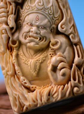 精雕新款猛犸牙金刚明王天然材料