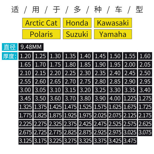 适用本田铃木川崎雅马哈TTR250摩托车气门垫片间隙调整垫片配件 - 图0