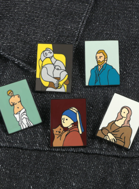 其他趣味合金男女名画胸针装饰品