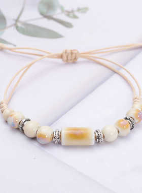 手工编织瓷珠文艺复古男女通用