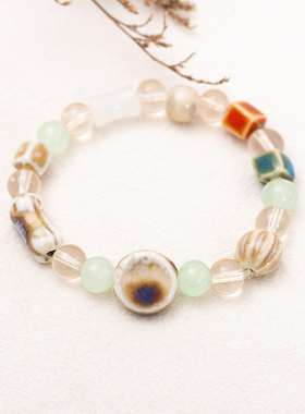 景德镇陶瓷手链饰品学生手工编织