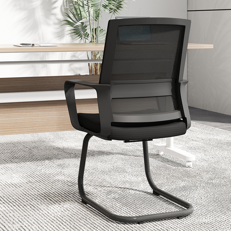 电脑椅办公室职员舒适座椅会议椅子靠背弓形椅简约舒服久坐办公椅 - 图0