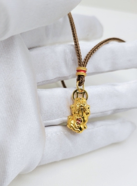 金店同款咬钱吞金兽貔貅吊坠本命年钱币貔貅项链挂坠diy