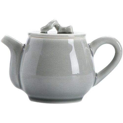 冰灰釉正把小茶壶｜雅致水滴壶新中式复古风墨竹陶瓷家用功夫茶具 - 图3