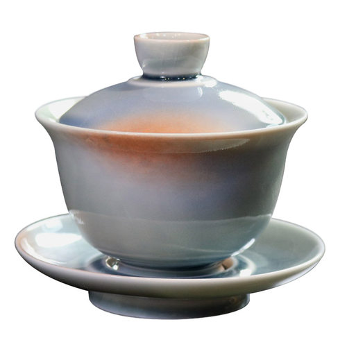 古法盐烧盖碗｜复古开片台湾三才碗高档茶碗茶备家用陶瓷功夫茶具 - 图3