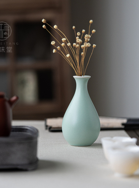 天青汝窑玉净瓶小花器汝瓷花插