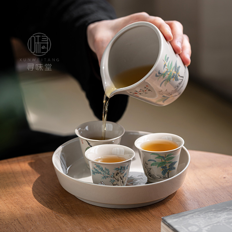 草木灰秘色品茗杯｜国风写意小茶杯复古中式家用陶瓷功夫茶具单杯-图2