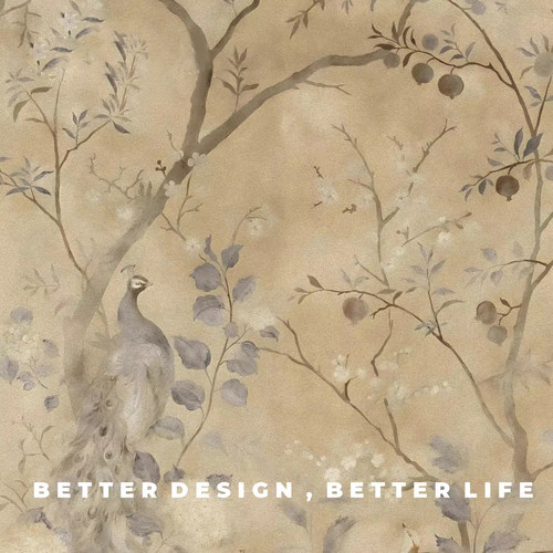 定制小红书中古风新中式新法式花鸟图高端背景墙纸北欧壁布定制 - 图2