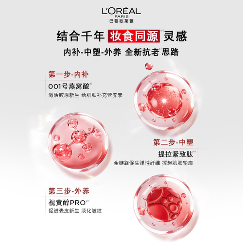 【七夕礼物】欧莱雅复颜水乳套装燕窝酸保湿紧致抗皱抗老淡化细纹 - 图2