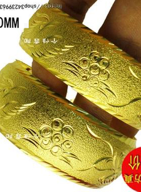 开口仿真镀金结婚新娘手镯