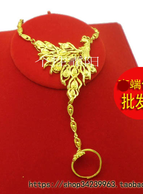 结婚黄金手链连接戒指闪凤凰