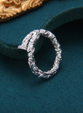 男女S925银ins风钉子戒指个性