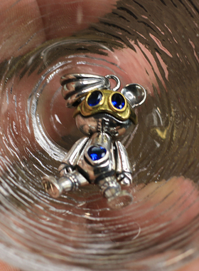 小熊项链吊坠S925银卡通男女