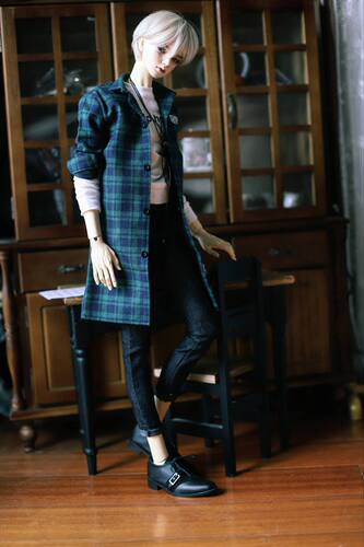 BJD娃娃SD娃娃衣服SD17男&普叔格子衬衫长款印花宽松百搭款 - 图3