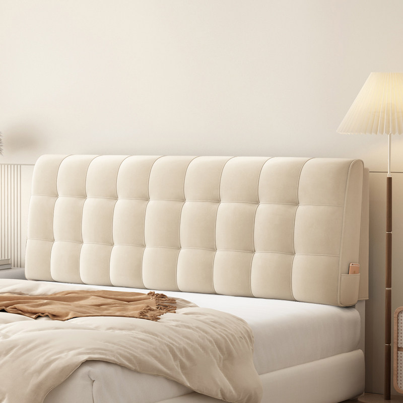 奶油风床头靠垫简约现代榻榻米软包卧室床靠垫套罩护腰大靠背定制,淘宝优惠券,粉丝福利购,淘宝优惠卷