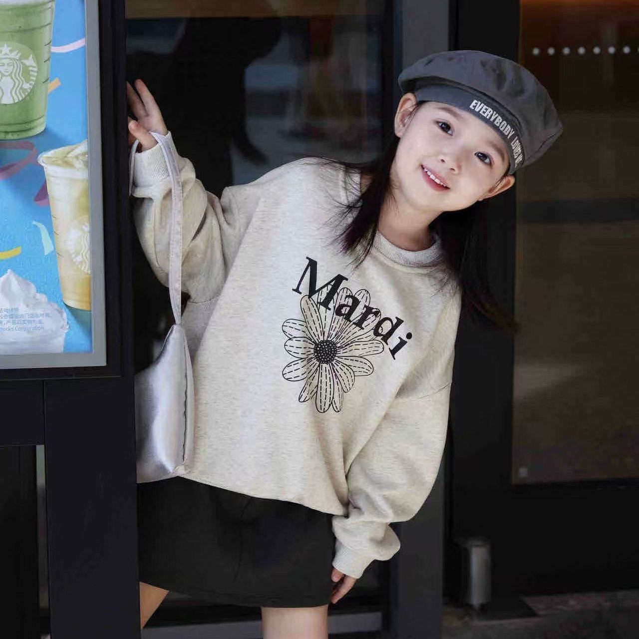 韩国潮牌mardi小雏菊腊肠狗印花男女童装加绒宽松卫衣中大童上衣,淘宝优惠券,粉丝福利购,淘宝优惠卷