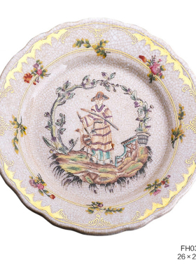 茱莉安陶瓷法式挂盘摆件