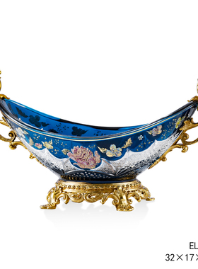 茱莉安法式蓝色彩玻桌面盖盒