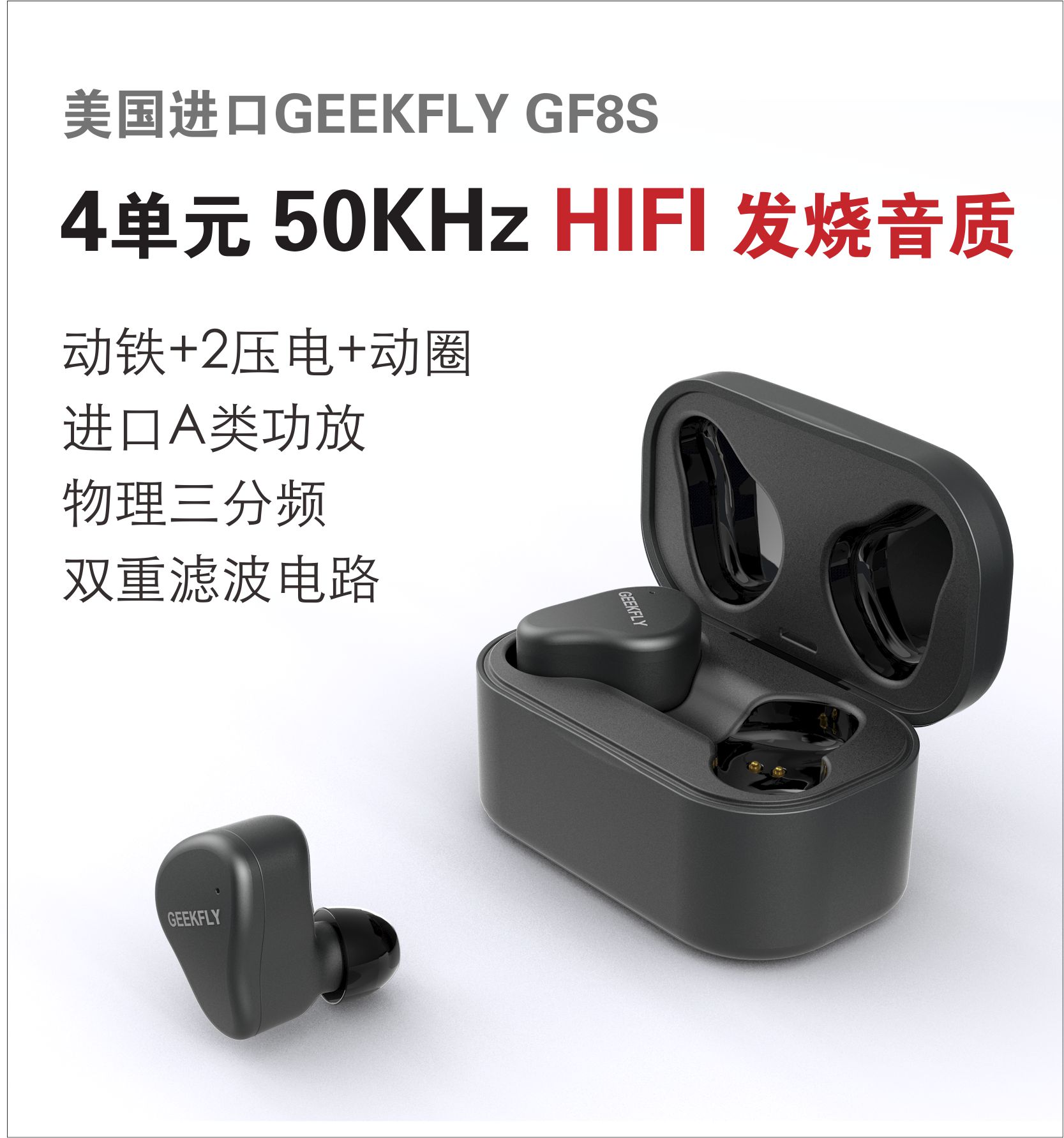 GEEKFLY GF12 12单元TWS耳机动铁压电动圈无线蓝牙圈铁压电耳机-图0