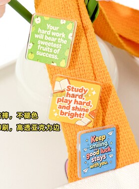 英语励志短句胸针徽章创意卡通英文小别针装饰原创学生奖励品礼物