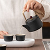 Xiangxing Black Pottery Travel Tea Set Portable Outdoor Camping Ceramic Teapot One Pot Four Cups Drinking Tea Tray