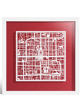 北京双层剪纸地图画装饰画挂画