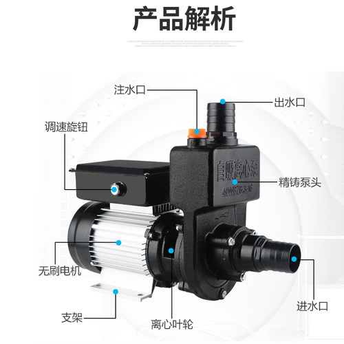 直流无刷自吸离心泵抽药洒水车泵24V48V60V72伏电动电瓶车抽水机 - 图1