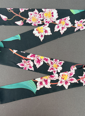 洋兰花卉长发带绑包编发绕耳机