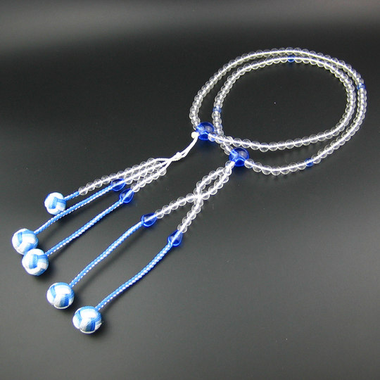 Wonderful Lotus Japanese Royal Rosary Nichiren Lotus 108 beads white crystal blue crystal Oda scroll room