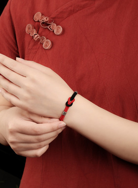 龙结新品简约时尚双色同心结编织