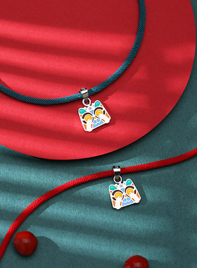 龙结饰品加工定制珐琅脚链幸运红