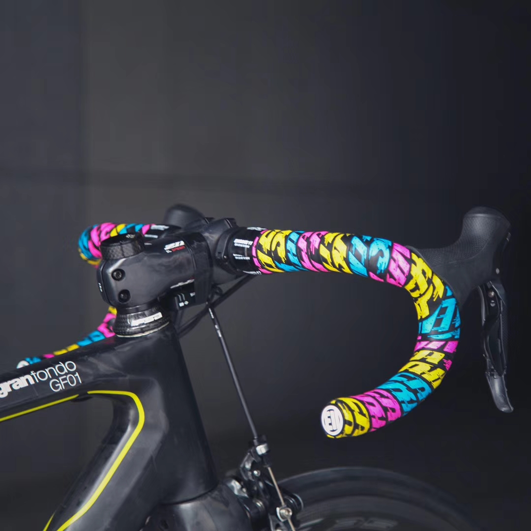 ENGINE11 死飞公路自行车 条纹把带绑带把套皮带全速力 粉色彩色 - 图0