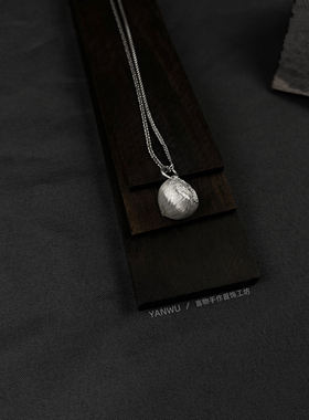 植物系列之板栗新中式国风吊坠果实项链99纯银项链栗子文艺毛衣链