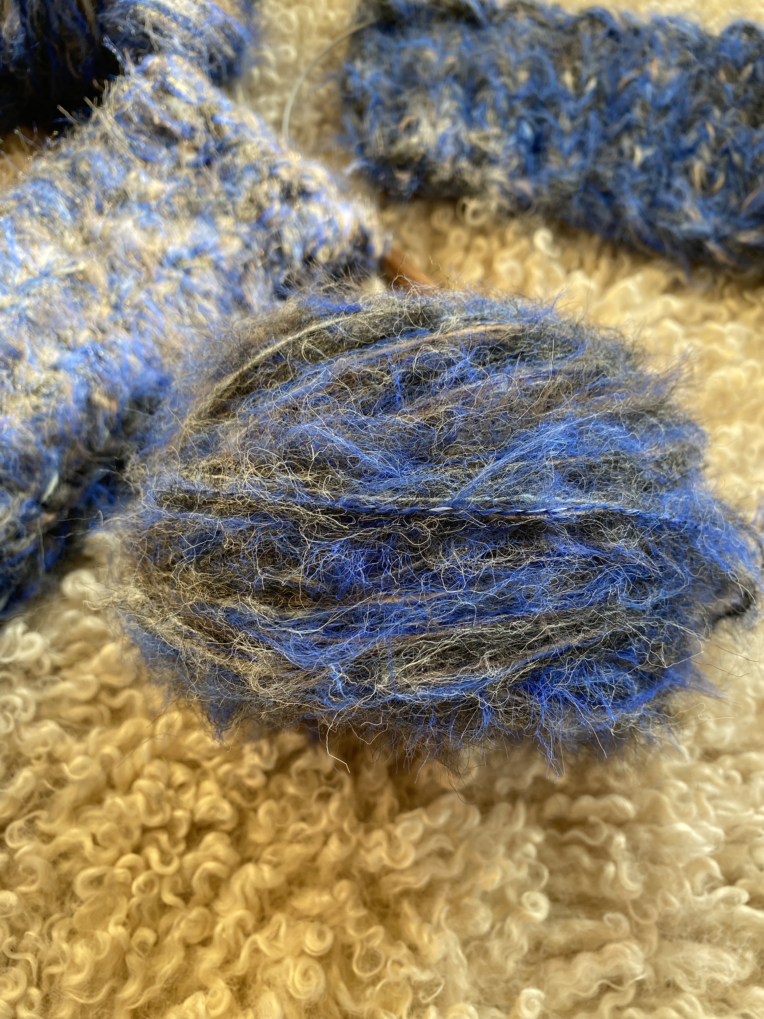 发带手混线｜蓝灰调毛茸茸棒针钩针100/团毛衣包包线,淘宝优惠券,粉丝福利购,淘宝优惠卷