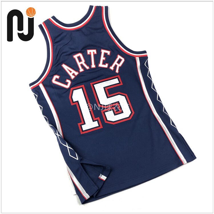 mitchell&ness mn 卡特 0607赛季新泽西篮网队 客场 球员版au球衣