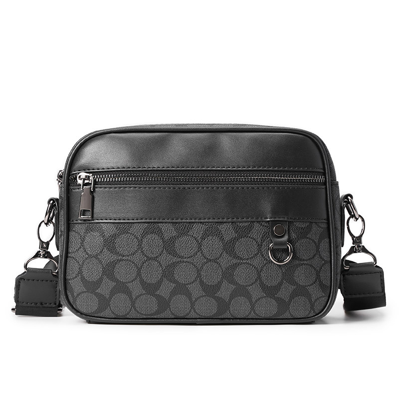 新款潮流男士休闲格子单肩包韩版皮质斜挎包潮牌时尚小方包小背包,淘宝优惠券,粉丝福利购,淘宝优惠卷