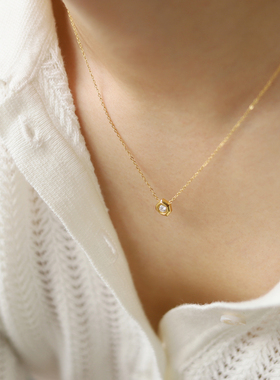 单锆几何短款项链锁骨链