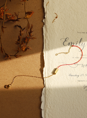 不褪色手工红绳招财小金砖