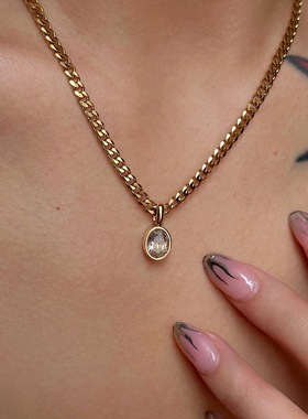 不褪色粗链条个性欧美风项链