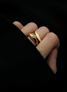 太酷啦~不褪色法式马眼指环