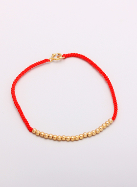 新中式红绳金豆豆转运手链时尚简约轻奢手绳新年本命年好运手饰