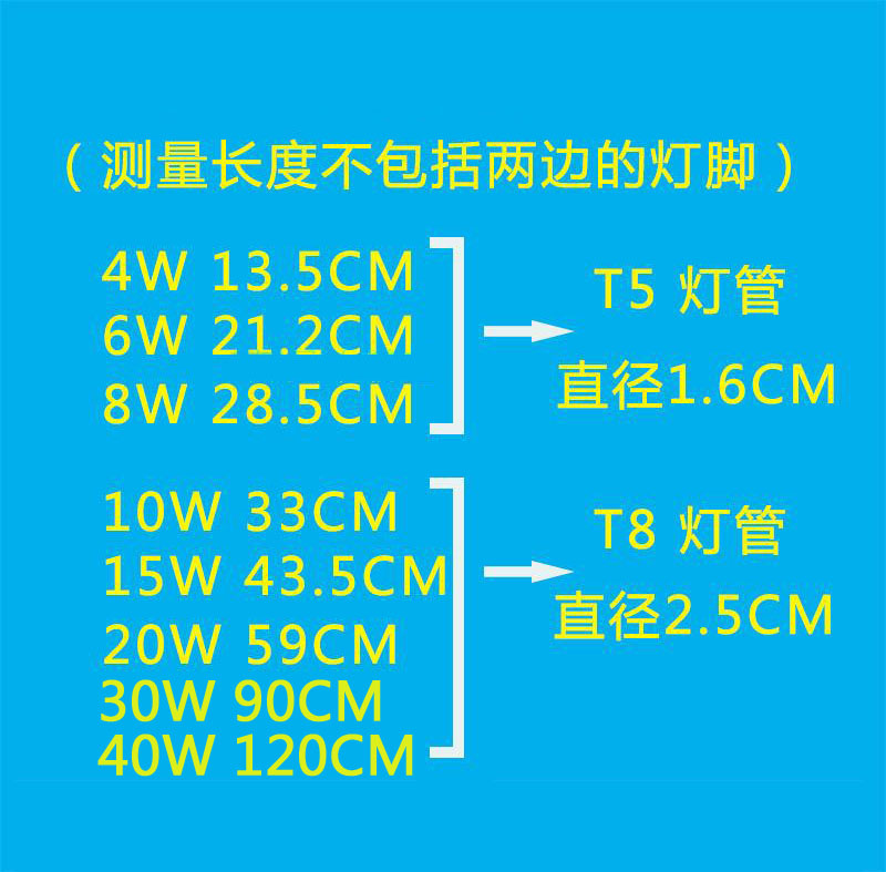 T8/T5紫外线支架臭氧消毒管灭菌消毒杀菌灯整套8W/10/15/20/30/40