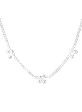 s925纯银可爱小樱桃项链女夏季甜美小清新ins高级感精致百搭颈链