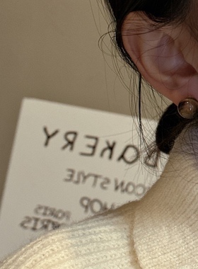 S925纯银韩版小众设计感虎眼石美拉德耳钉韩系简约基础款耳饰