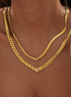 DASEIN ACC欧美秋季夸张小众时尚通勤风多色可水洗高保色锆石项链