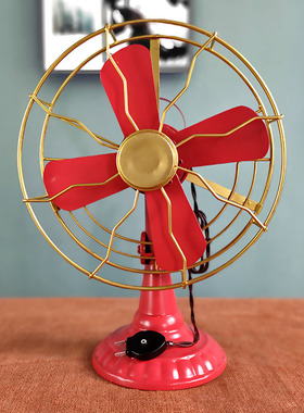 怀旧复古电风扇模型铁艺装饰品